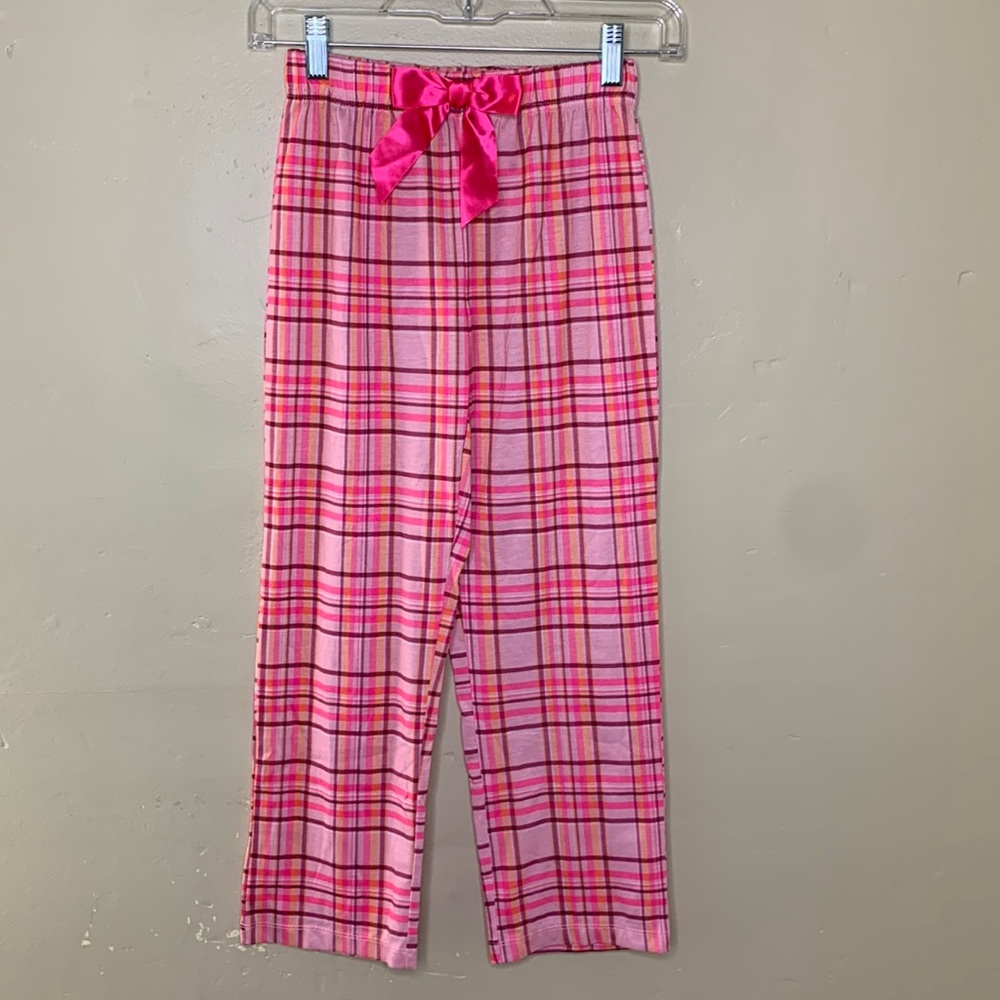MAX & OLIVIA Pajama Pants Pink Plaid Elastic Waist Barbiecore Hot Pink Medium